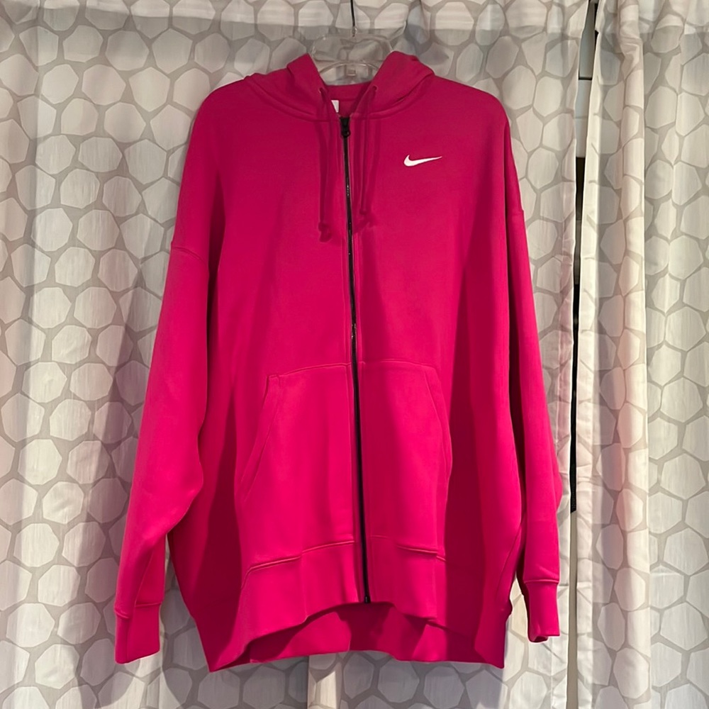 Nike Pink Medium Oversized Zip Hoodie